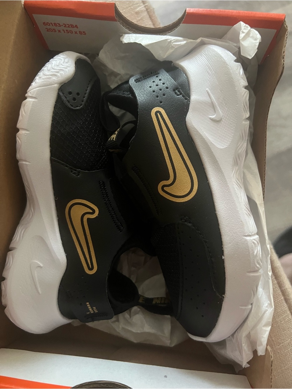 Nike Orange Shoe Box with White Swoosh and Black Tab